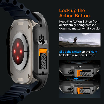 Custodia Spigen Lock Fit per Apple Watch Ultra Series, Nera Opaca ACS06208