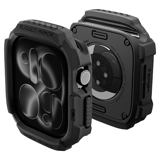 Custodia Spigen Rugged Armor per Apple Watch Series 12 46mm, Nero Opaco ACS11886