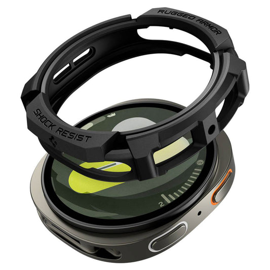 Custodia Spigen Rugged Armor per Samsung Galaxy Watch8 44mm, Nero Opaco ACS10006
