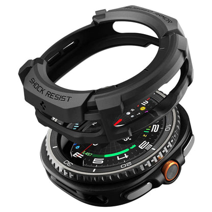 Custodia Spigen Rugged Armor per Samsung Galaxy Watch8 Classic, Opaca Nera ACS10012