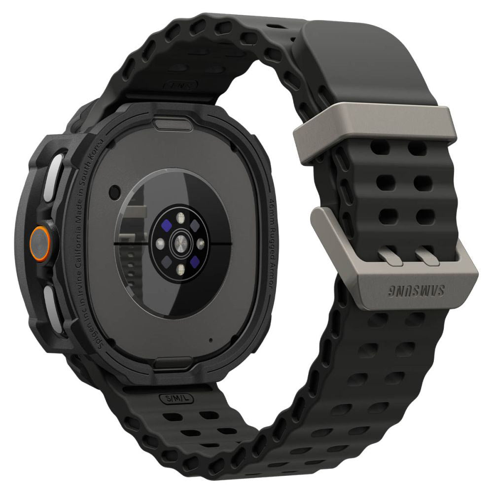 Custodia Spigen Rugged Armor per Samsung Galaxy Watch8 Classic, Opaca Nera ACS10012