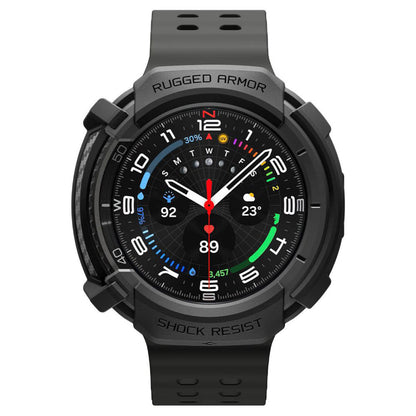 Custodia Spigen Rugged Armor per Samsung Galaxy Watch8 Classic, Opaca Nera ACS10012