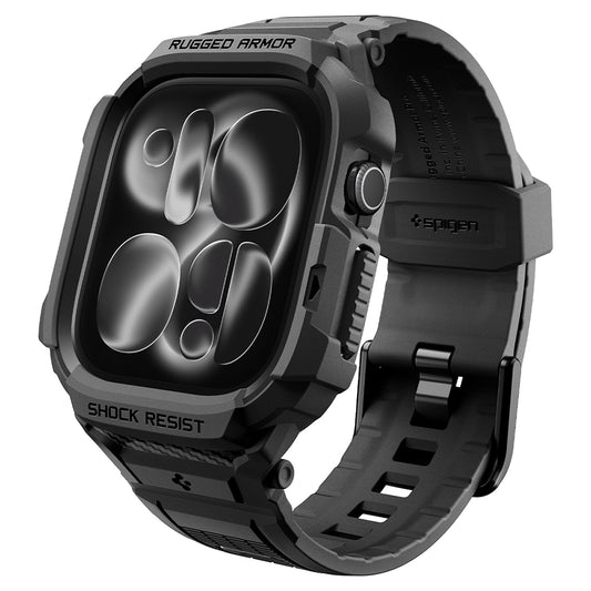Custodia Spigen Rugged Armor Pro per Apple Watch Series 12 46mm, Nero Opaco ACS11894