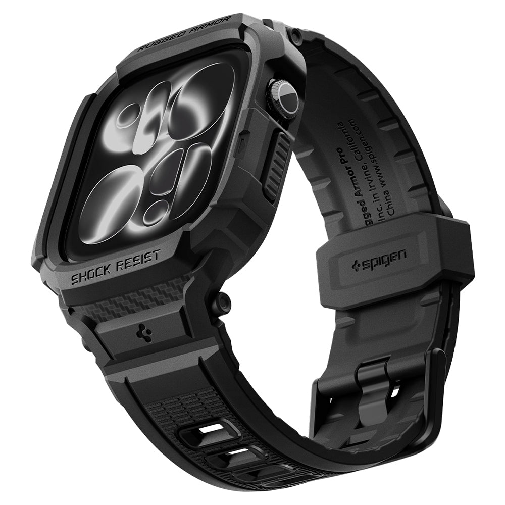 Custodia Spigen Rugged Armor Pro per Apple Watch Series 12 46mm, Nero Opaco ACS11894