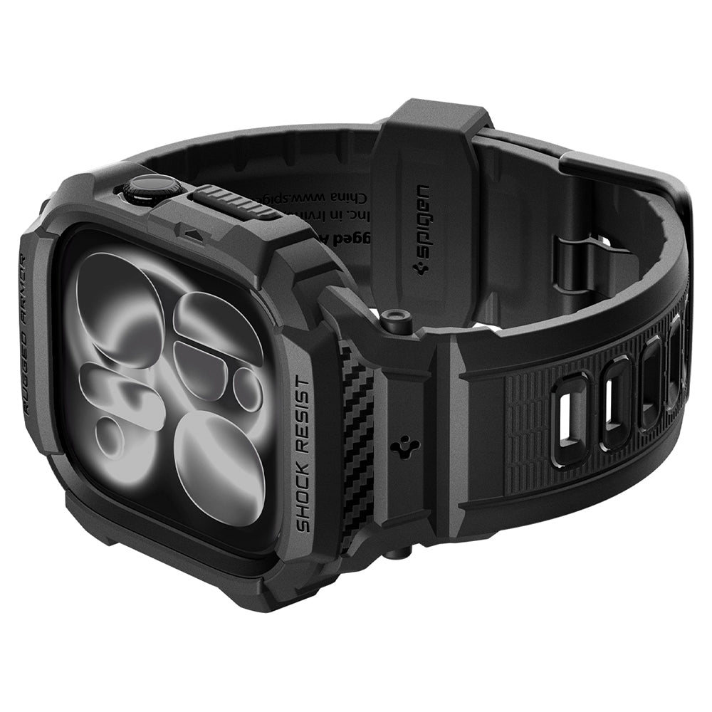 Custodia Spigen Rugged Armor Pro per Apple Watch Series 12 46mm, Nero Opaco ACS11894