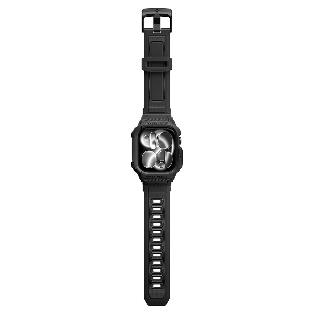 Custodia Spigen Rugged Armor Pro per Apple Watch Series 12 46mm, Nero Opaco ACS11894