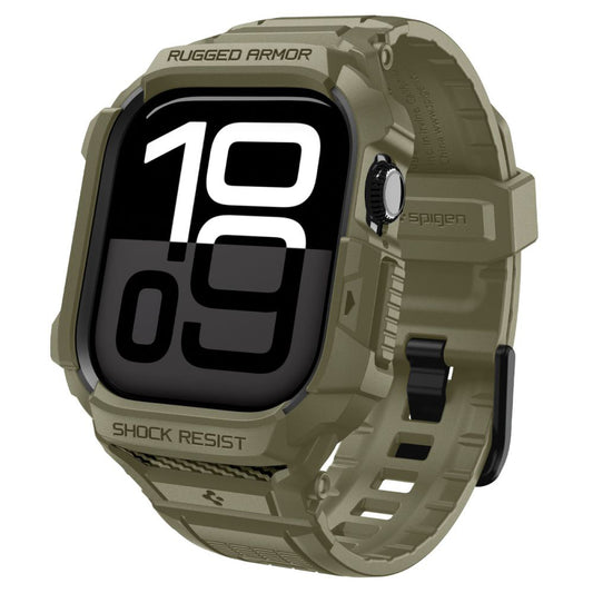 Custodia Spigen Rugged Armor Pro V2 per Apple Watch Series 10 46mm, Kaki