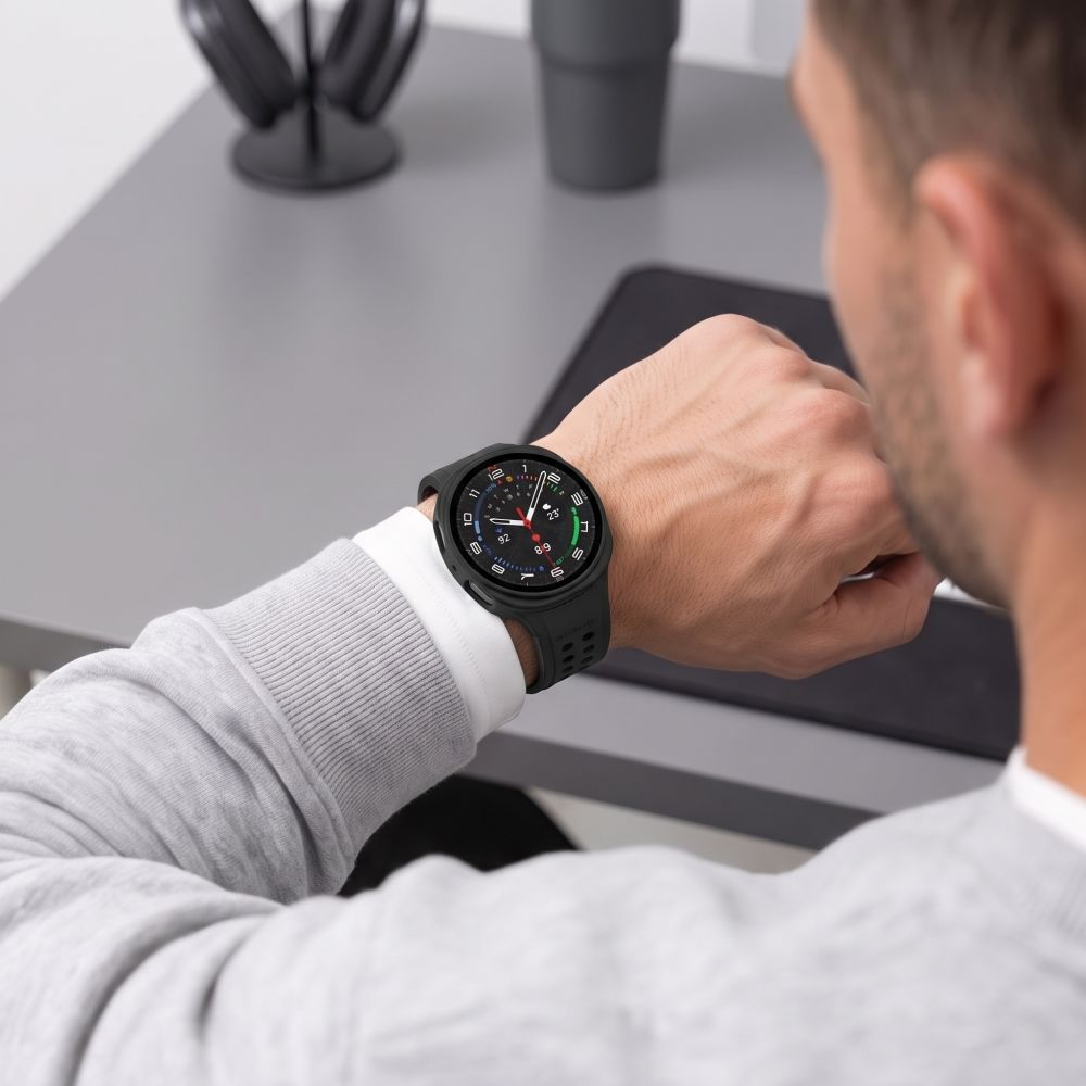 Custodia Tech-Protect Defense per Samsung Galaxy Watch 9 / Watch8 44mm, Set 2 pezzi, Nera / Trasparente