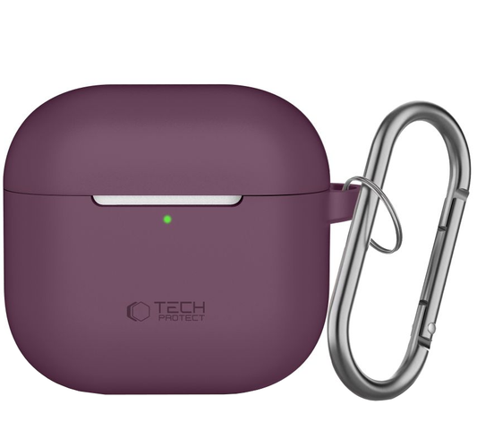 Custodia Tech-Protect Silicone Hook per Apple AirPods 4 / AirPods 5, color bordeaux.