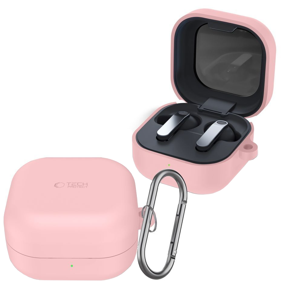 Custodia Tech-Protect Silicone Hook per Samsung Galaxy Buds4 / Buds4 Pro, Rosa