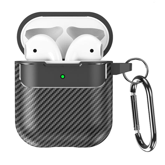 Custodia Techsuit CarbonFiber per Apple AirPods Gen 2 / Gen 1, Nera