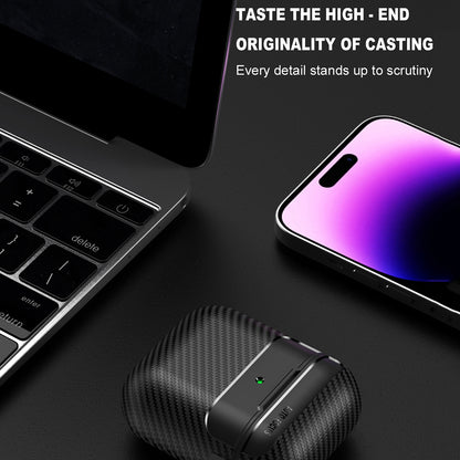 Custodia Techsuit CarbonFiber per Apple AirPods Gen 2 / Gen 1, Nera