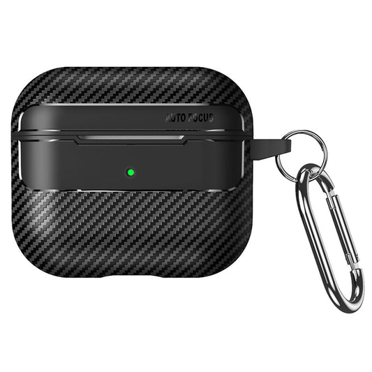 Custodia Techsuit CarbonFiber per Apple AirPods Pro 3, Nera