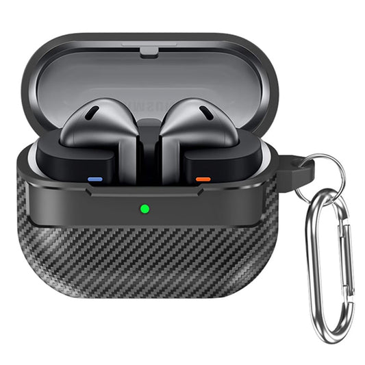 Custodia Techsuit CarbonFiber per Samsung Galaxy Buds3 FE / Buds3 Pro / Buds3, Nera