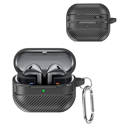 Custodia Techsuit CarbonFiber per Samsung Galaxy Buds3 FE / Buds3 Pro / Buds3, Nera