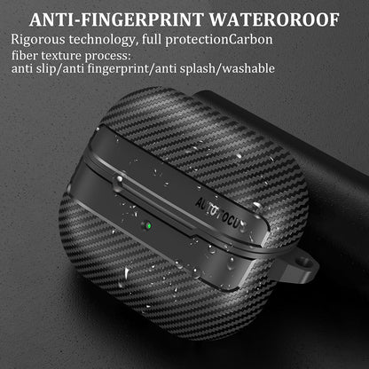 Custodia Techsuit CarbonFiber per Samsung Galaxy Buds3 FE / Buds3 Pro / Buds3, Nera