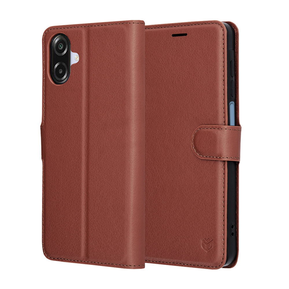 Custodia per Samsung Galaxy A07 4G A075, Techsuit, Leather Folio, Marrone