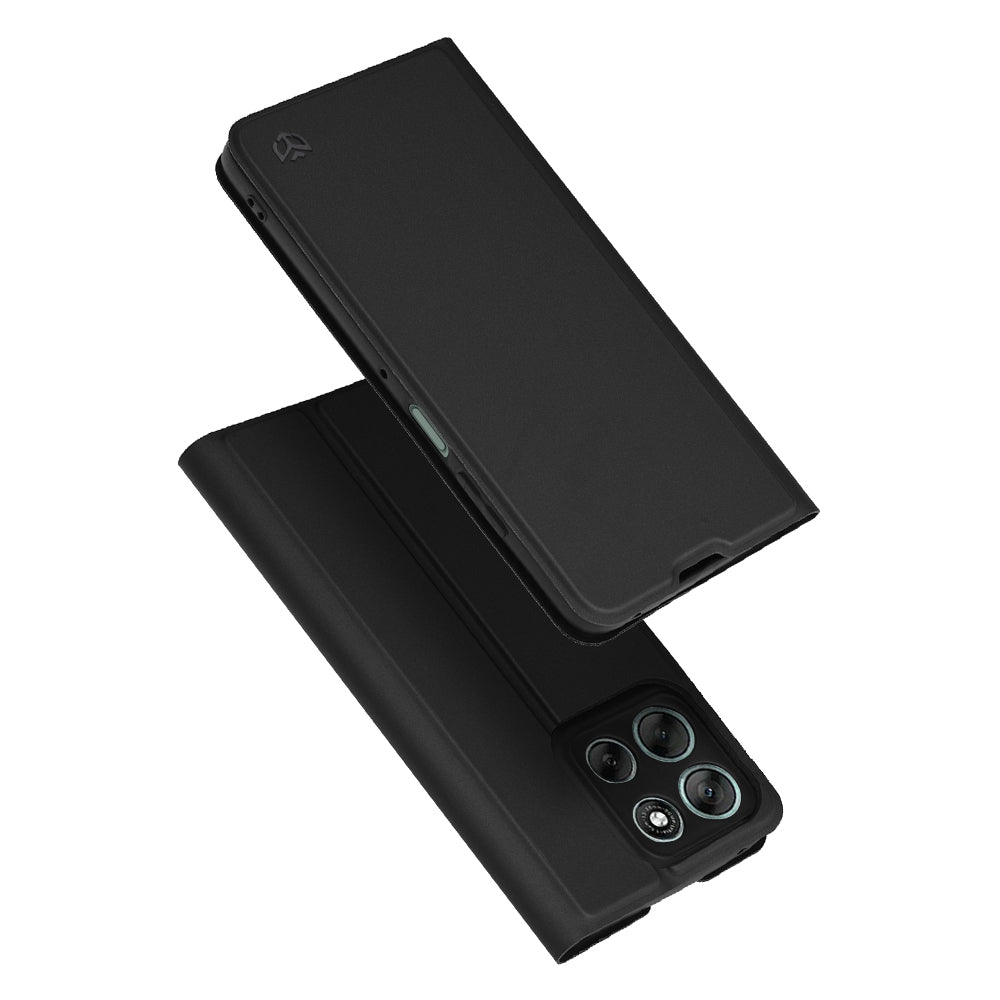 Custodia per Motorola Moto G56, Techsuit, Magskin Book, Nera