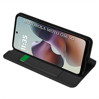 Custodia per Motorola Moto G56, Techsuit, Magskin Book, Nera