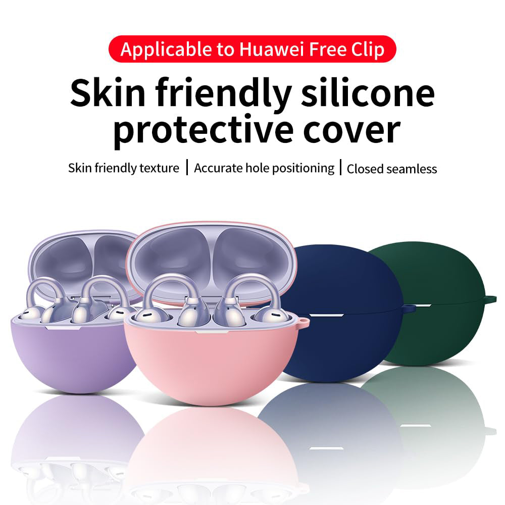 Techsuit Silicone Case for Huawei FreeClip, Black