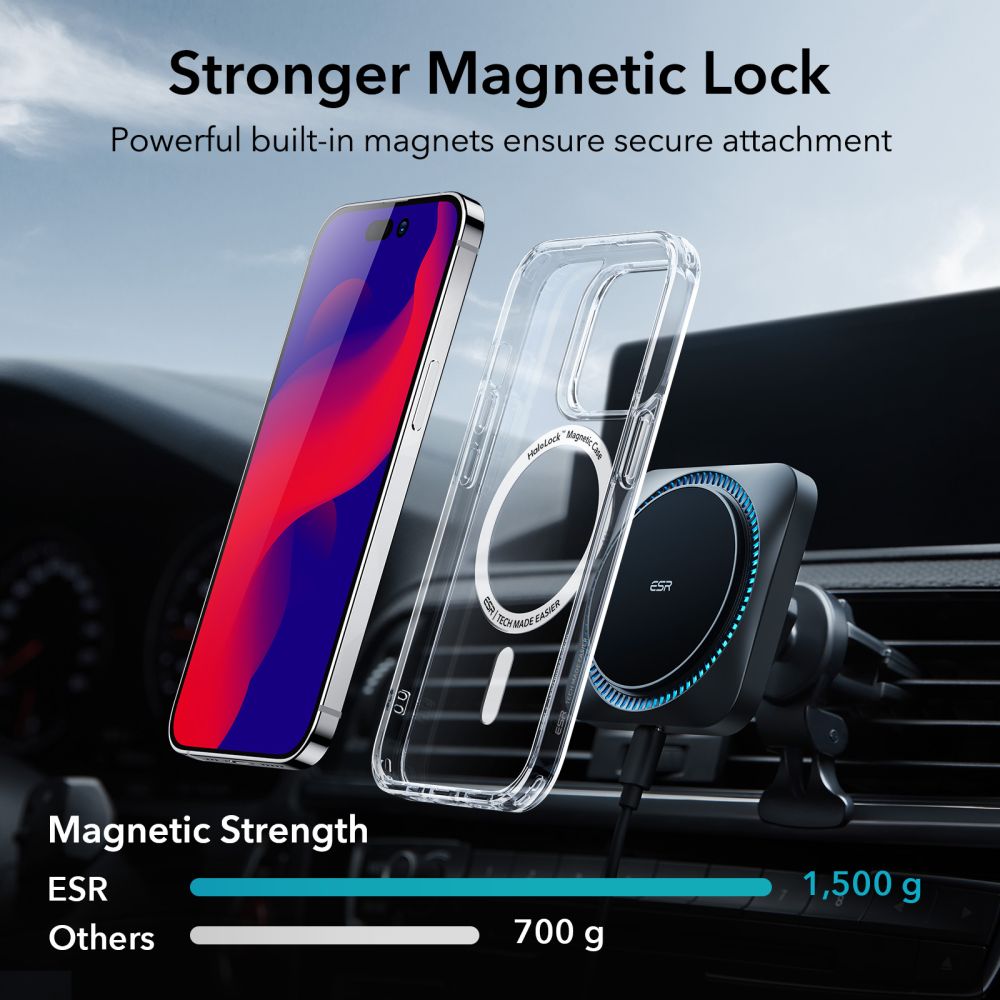 Custodia MagSafe per Apple iPhone 14 Pro Max, ESR, Ch Halolock, Trasparente