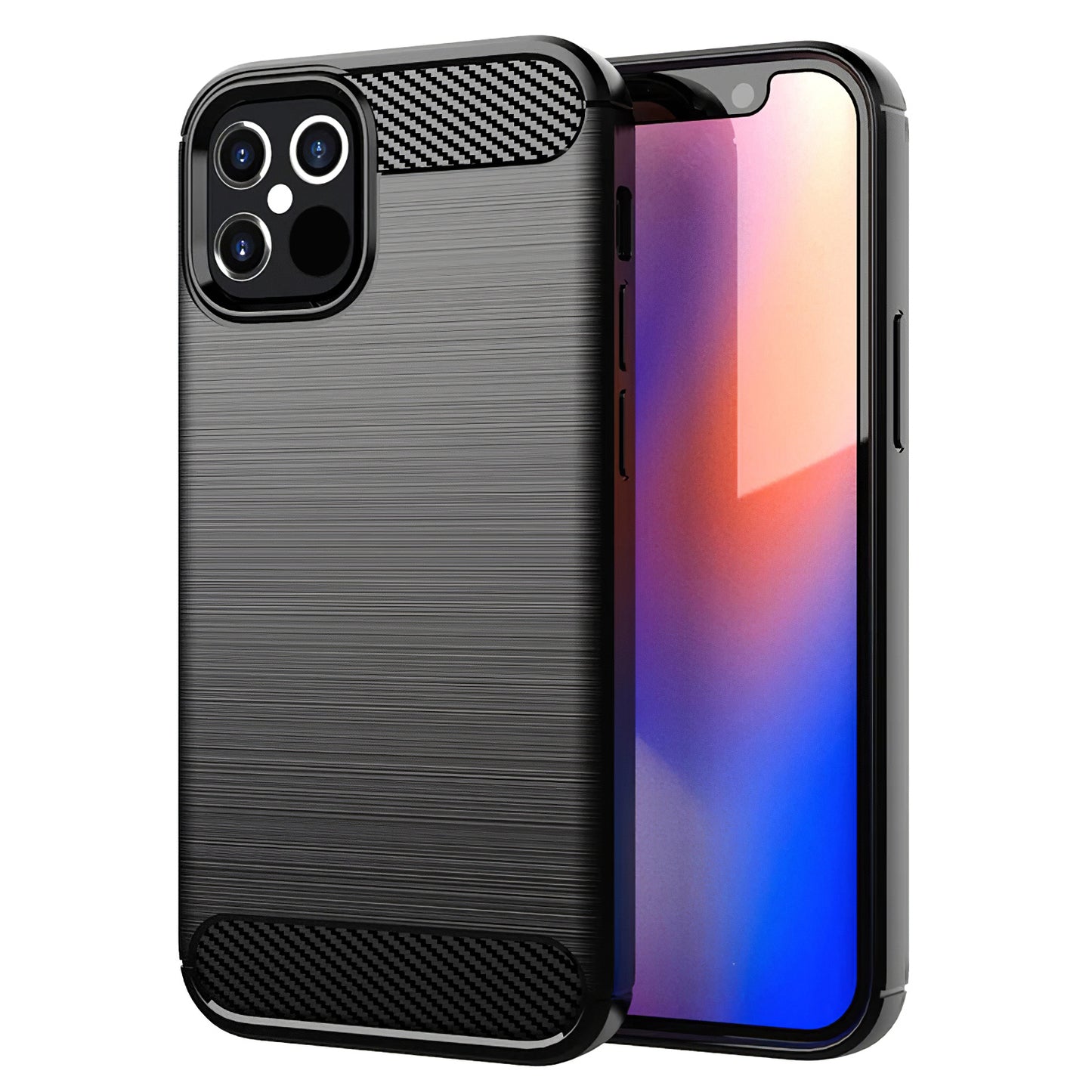 Custodia per Apple iPhone 12 / 12 Pro, OEM, Carbonio, Nera
