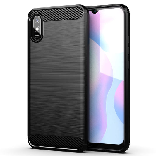 Custodia per Xiaomi Redmi 9A / Redmi 9AT, Forcell, Carbonio, Nero