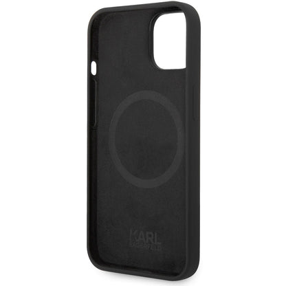 Custodia MagSafe per Apple iPhone 14 Plus, Karl Lagerfeld, Liquid Silicone Karl Head, Nera