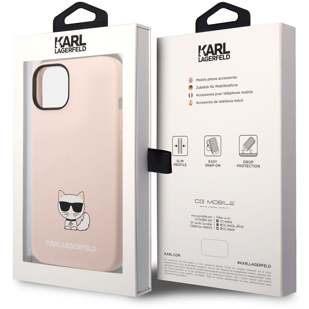 Custodia per Apple iPhone 14 Plus, Karl Lagerfeld, Silicone Body Choupette, Rosa