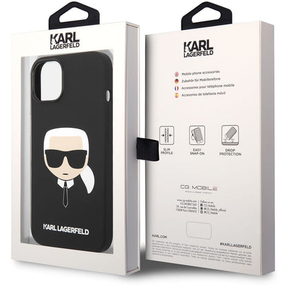 Custodia MagSafe per Apple iPhone 14 Plus, Karl Lagerfeld, Liquid Silicone Karl Head, Nera