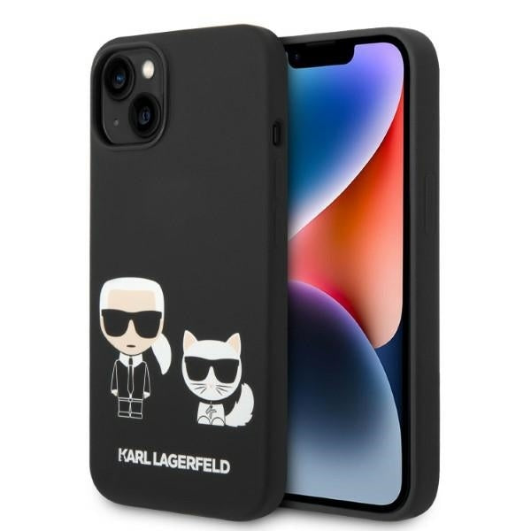 Custodia MagSafe per Apple iPhone 14 Plus, Karl Lagerfeld, Silicone Karl & Choupette, Nera