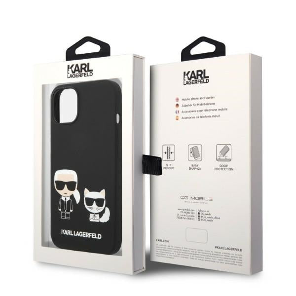 Custodia MagSafe per Apple iPhone 14 Plus, Karl Lagerfeld, Silicone Karl & Choupette, Nera