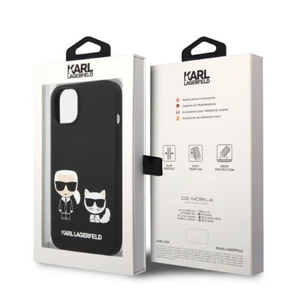 Custodia MagSafe per Apple iPhone 14 Plus, Karl Lagerfeld, Silicone Karl & Choupette, Nera