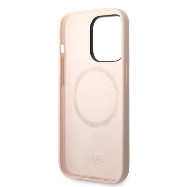 Custodia MagSafe per Apple iPhone 14 Pro, Karl Lagerfeld, Silicone Body Karl & Choupette, Rosa