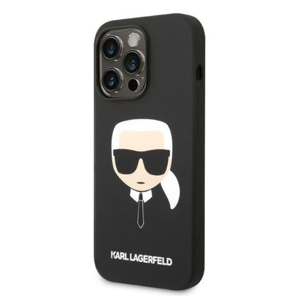Custodia MagSafe per Apple iPhone 14 Pro, Karl Lagerfeld, Silicone Karl Head, Nera