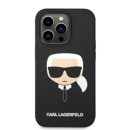 Custodia MagSafe per Apple iPhone 14 Pro, Karl Lagerfeld, Silicone Karl Head, Nera