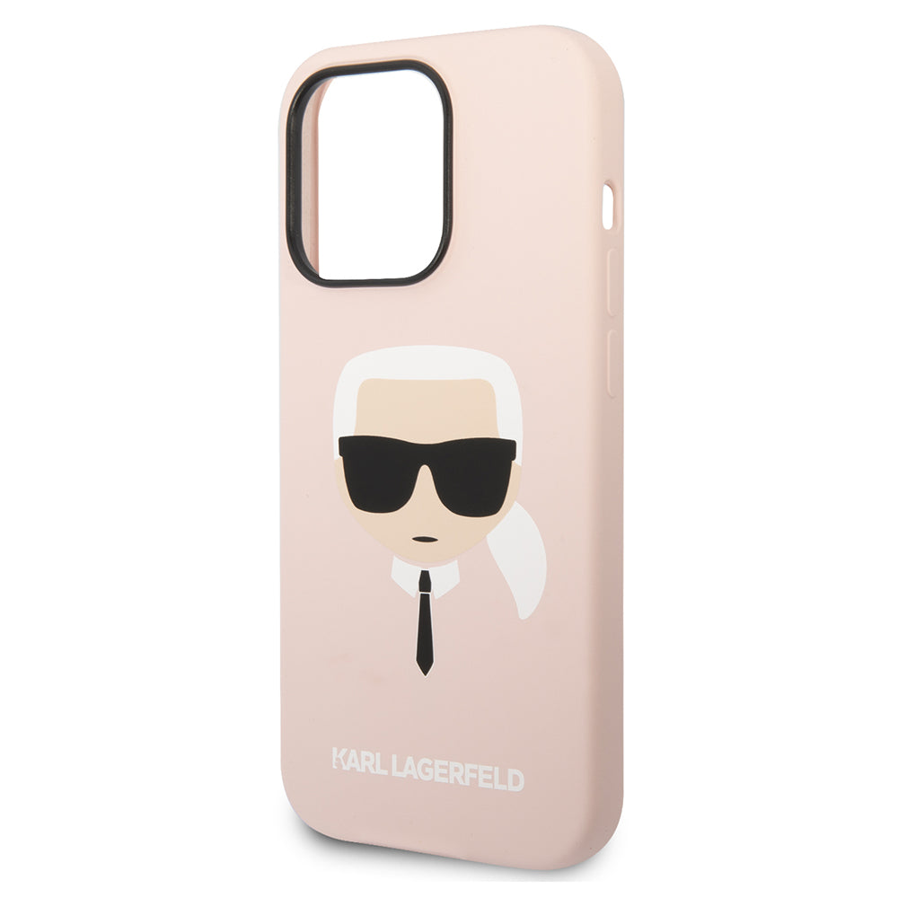 MagSafe Case for Apple iPhone 14 Pro, Karl Lagerfeld, Silicone Karl Head, Pink