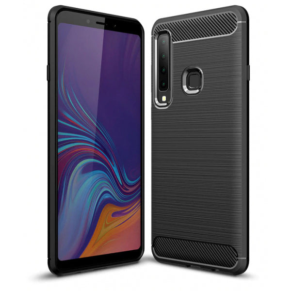 Custodia per Samsung Galaxy A7 (2018) A750, Forcell, Carbonio, Nero