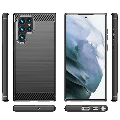 Custodia per Samsung Galaxy S22 Ultra 5G S908, OEM, Carbonio, Nera