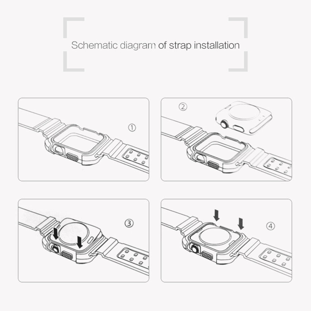 Custodia rigida OEM per Apple Watch serie 44 mm, rosa