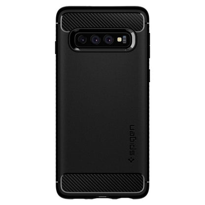 Custodia per Samsung Galaxy S10 G973, Spigen, Rugged Armour, nero 605CS25800