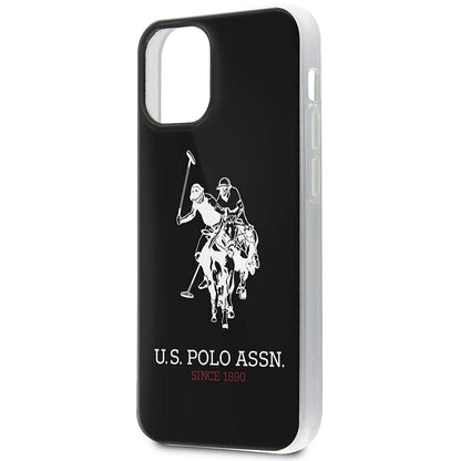 Custodia per Apple iPhone 12 mini, U.S. Polo, logo grande lucido, nero USHCP12STPUHRBK