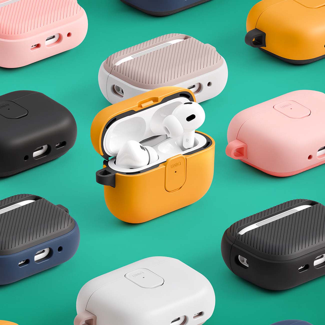 Custodia UNIQ Clyde per Apple AirPods 4, Blu Nero