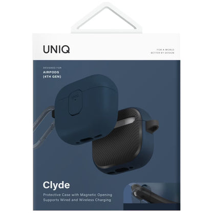 Custodia UNIQ Clyde per Apple AirPods 4, Blu Nero
