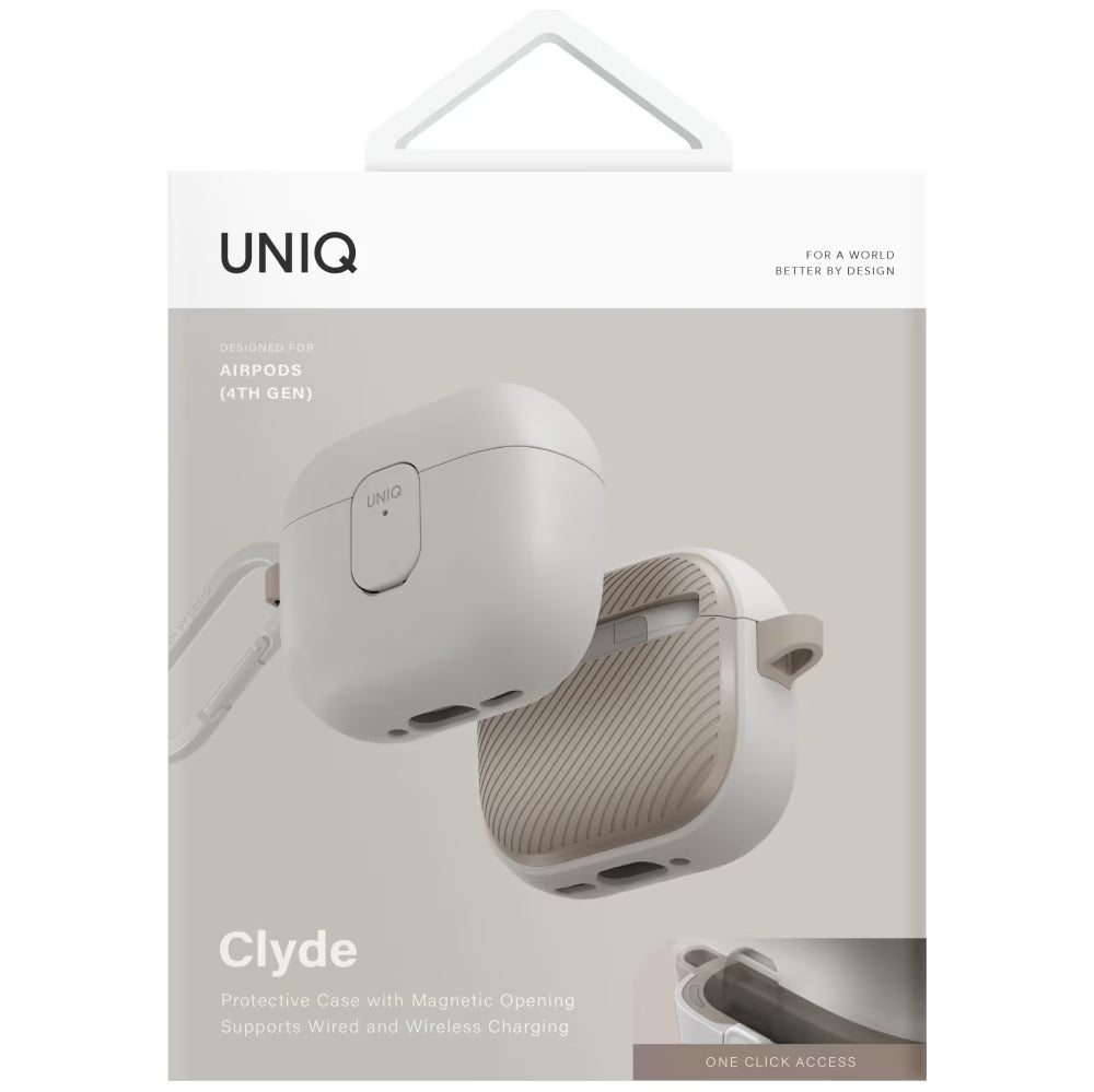Custodia UNIQ Clyde per Apple AirPods 4, Grigio Beige