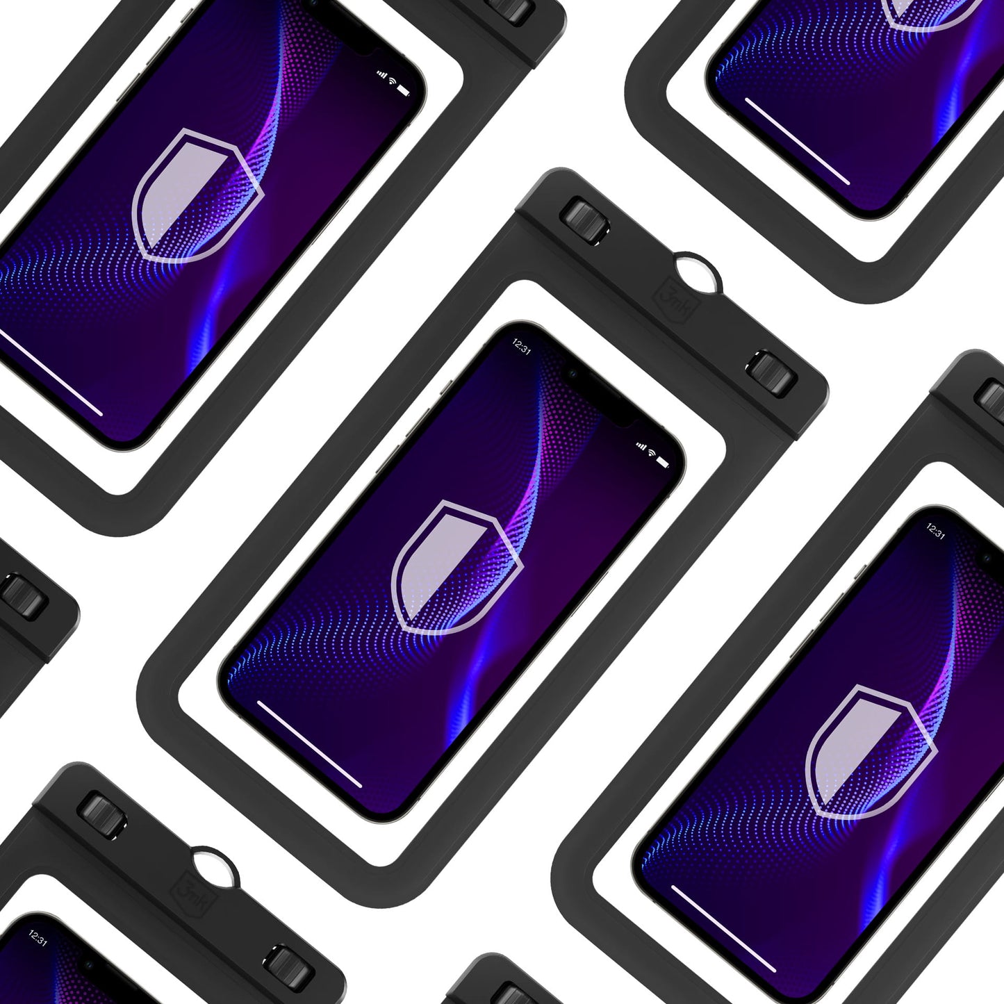 Custodia Universale Waterproof per Telefono max. 7 pollici, 3MK, Hydro, Nera