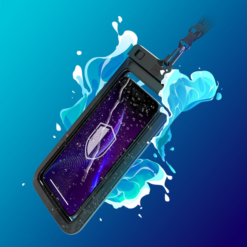 Custodia Universale Waterproof per Telefono max. 7 pollici, 3MK, Hydro, Nera