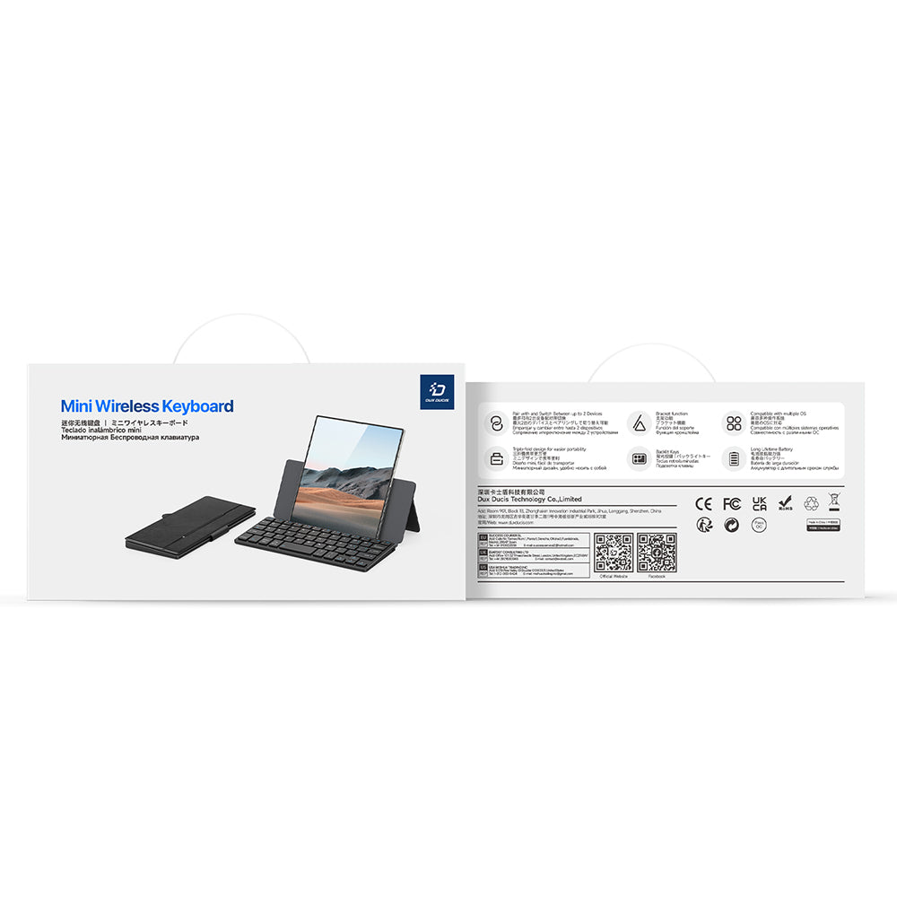 Custodia Universale con Tastiera Bluetooth per Telefono, DUX DUCIS, Nera