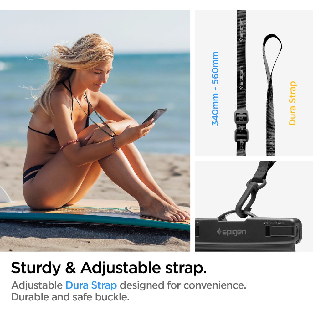 Custodia Universale Waterproof per Telefono 3.5inch - 7inch, Spigen, A601, Nera AMP04525