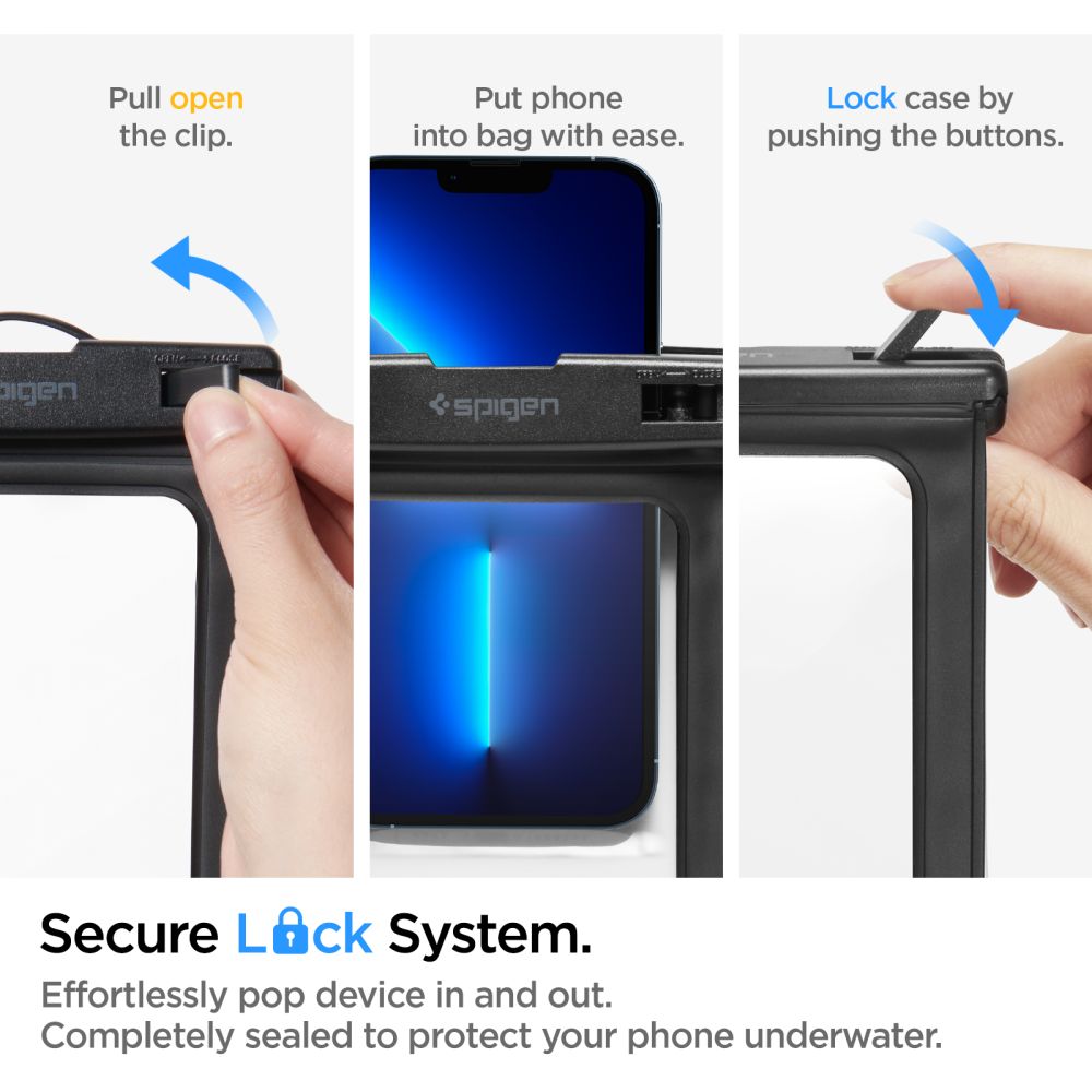 Universal Waterproof Case for Phone max. 3.5inch - 7inch, Spigen, A601, Set of 2 pieces, Black AMP04523